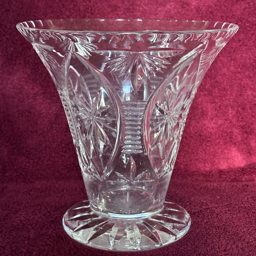 English cut crystal vase is a pattern by Webb Corbett circa 1930-1960.